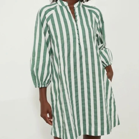 POMANDER PLACEGreen Stripe Maryse Mini Caftan sz XL - Picture 1 of 9